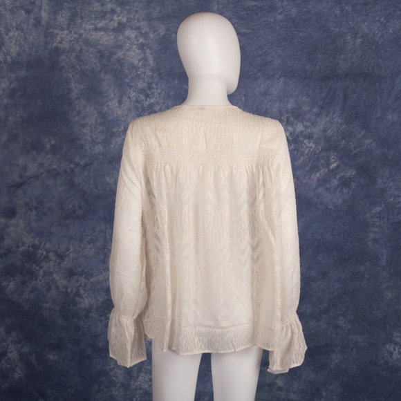 Maette Stella & Dot White Gold Boho Peasant Top - Picture 2 of 4